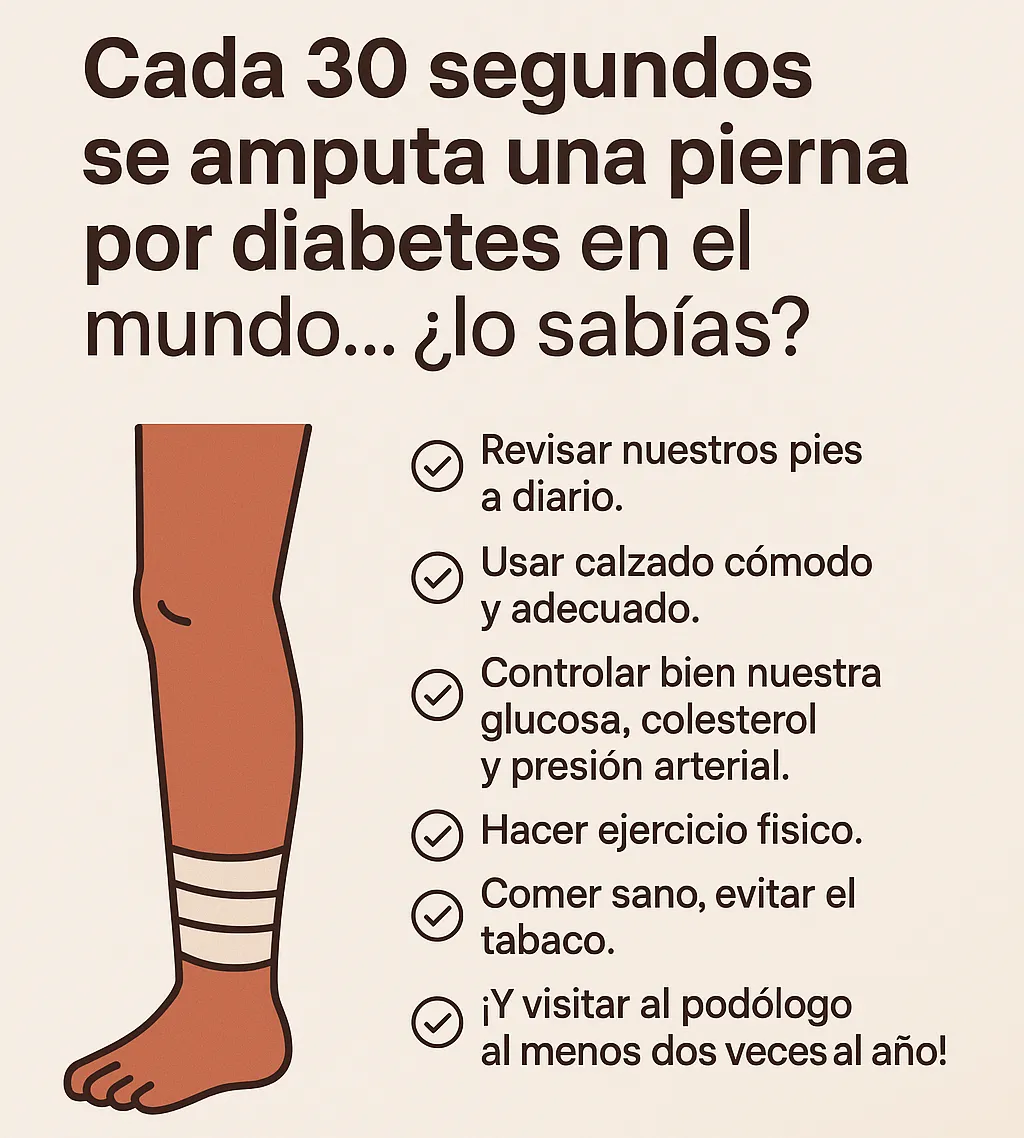 {'en': 'Every 30 seconds a leg is amputated by diabetes in the world ... Did you know?', 'es': 'Cada 30 segundos se amputa una pierna por diabetes en el mundo… ¿lo sabías?'} Image