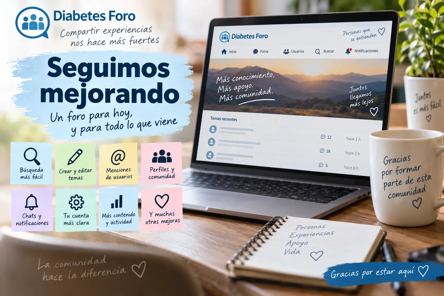 {'en': 'Muchas mejoras y una cosa que no podemos hacer sin vosotros', 'es': 'Muchas mejoras y una cosa que no podemos hacer sin vosotros'} Image