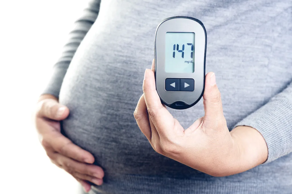 {'en': 'The risk of heart disease and gestational diabetes', 'es': 'El riesgo de enfermedad cardiaca y la diabetes gestacional'} Image