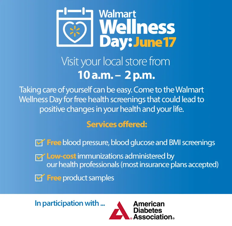 {'en': 'Walmart collaborates with the American Diabetes Association', 'es': 'Walmart Colabora con la American Diabetes Association'} Image