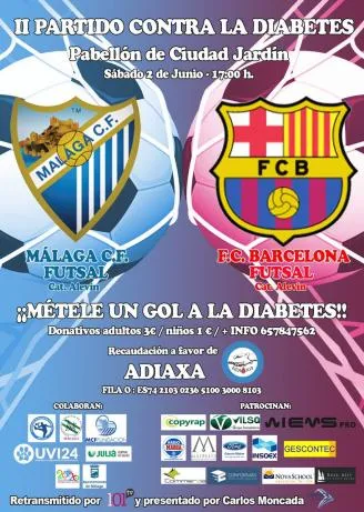 {'en': 'Malaga CF - FC Barcelona, \u200b\u200bSala against Diabetes', 'es': 'Málaga CF - FC Barcelona, fútbol sala contra la diabetes'} Image