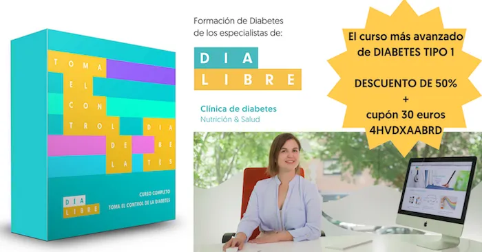 {'en': '55% Dto.In the online course "Take control of diabetes"', 'es': '55% Dto. en el Curso Online "TOMA EL CONTROL DE LA DIABETES"'} Image